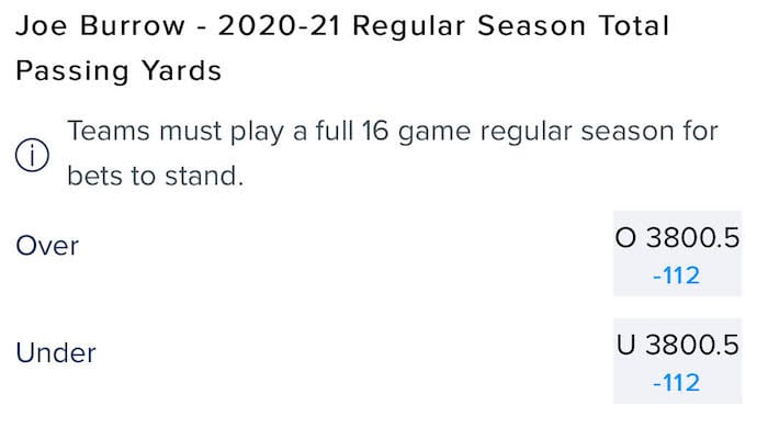 Odds courtesy of FanDuel